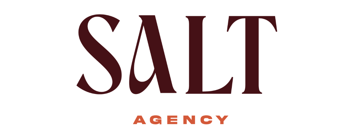 SALT Agency logo in burgundy and orange text on a white background.