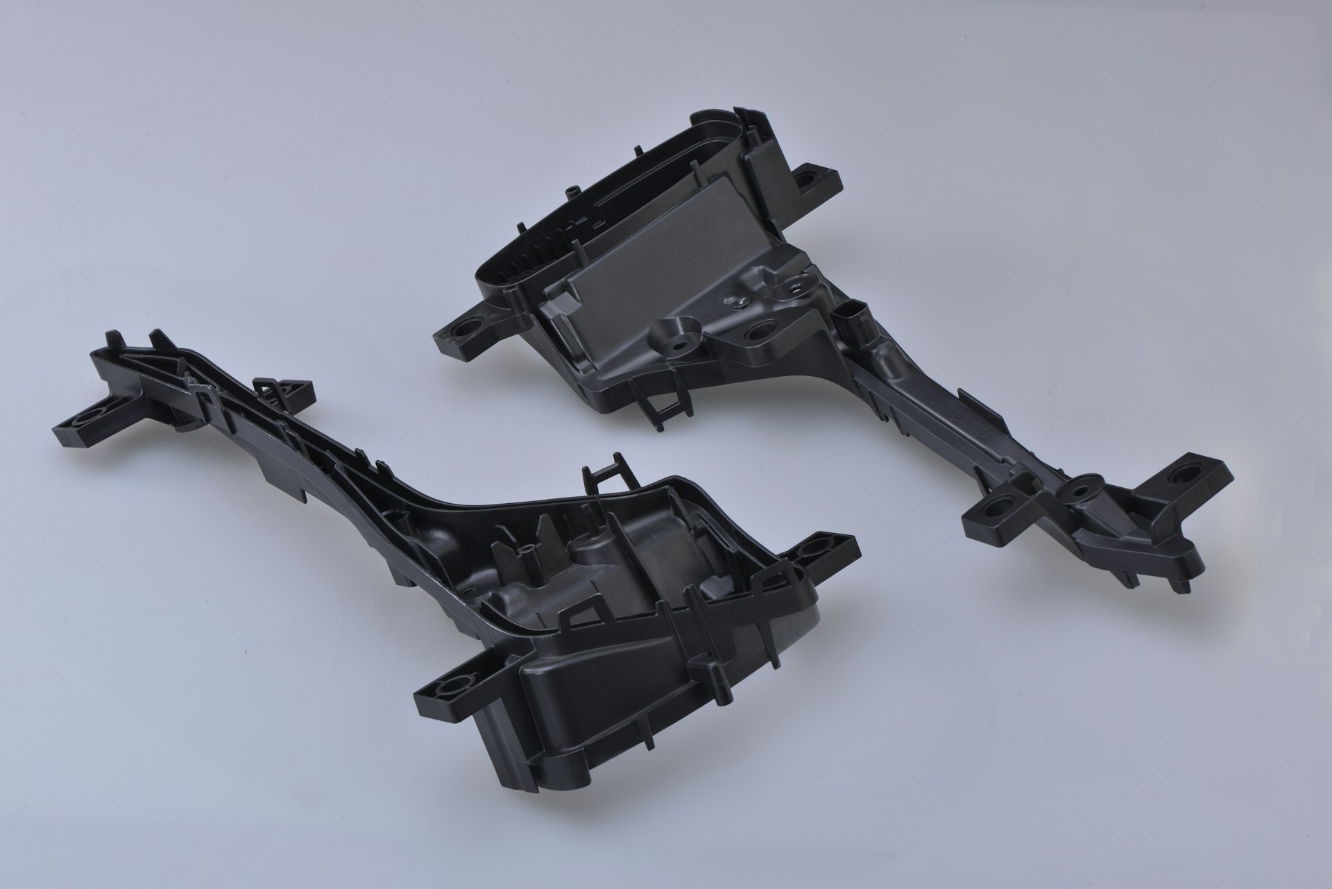 black rifle on white surface